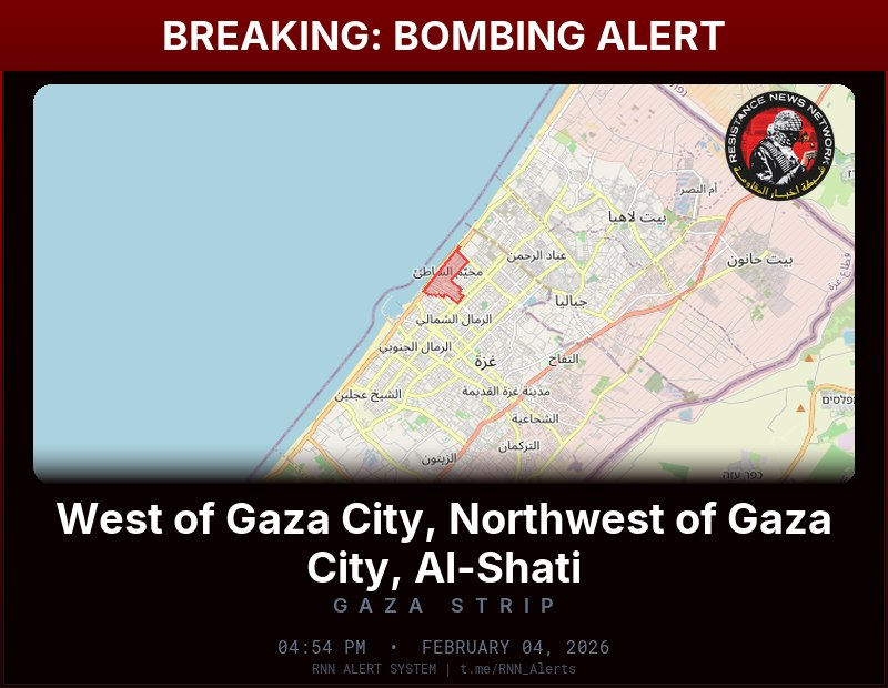 Intenso bombardeo en la Franja de Gaza. 
Zonas afectadas: Oeste de la ciudad de Gaza, Noroeste de la ciudad de Gaza, Al-Shati.