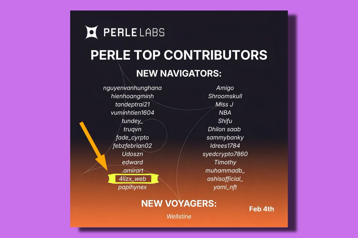 Really grateful to receive the Perle Navigator role in <a href="/PerleLabs/">Perle Labs 📍 ETHDenver 🦬 🏔️</a> DC server

Thank you for considering me worthy of this opportunity 💜

This responsibility means a lot to me, and it has further strengthened my commitment. My focus will be on staying connected with this project