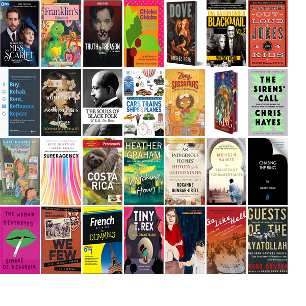 TPMLibrary's tweet photo. This week the Tye Preston Memorial Library has 528 new books and three new movies.  New items include Miss Scarlet Season 6, Franklin's Valentines, Truth &amp; Treason, Chicka Chicka Boom Boom, Dove, and One Nation under Blackmail. https://t.co/7usLWuNv6b https://t.co/tKC9MgaXLs
