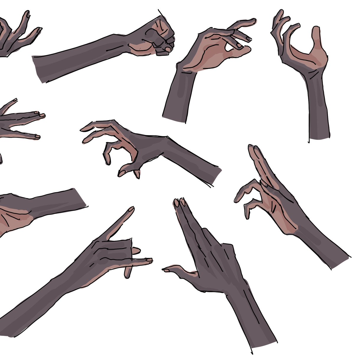 UzomaDunkwu's tweet photo. Hand studies from my last week's YouTube Livestream.

#uzomadunkwu #sketchathon #sketch https://t.co/CrYBncuM3l