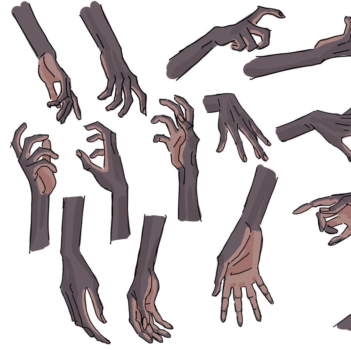 UzomaDunkwu's tweet photo. Hand studies from my last week's YouTube Livestream.

#uzomadunkwu #sketchathon #sketch https://t.co/CrYBncuM3l