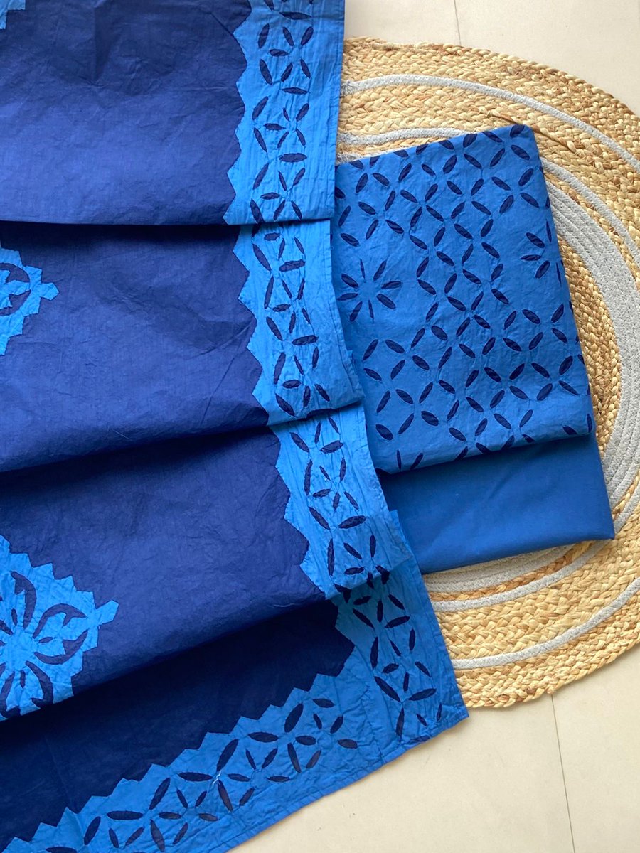 RahimoonTextile's tweet image. Timeless elegance meets intricate detail. ✨ Our Applique Top &amp;amp; Dupatta set features Organdy work on premium cotton, paired with a plain cotton bottom. 🧵
​Experience best-quality Barmeri craftsmanship.
​WhatsApp us: +91 9376738314 📩
​#RahimoonTextiles #AppliqueWork #Handcrafted