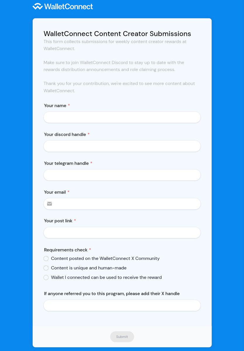 dseekerman's tweet image. Most people use WalletConnect…

But few know you can actually GET PAID creating content about it.

Here’s a full guide to the WalletConnect Creator Program 🧵👇

🔗 What is WalletConnect?

@WalletConnect is one of the biggest infrastructure layers in Web3. It allows users to…