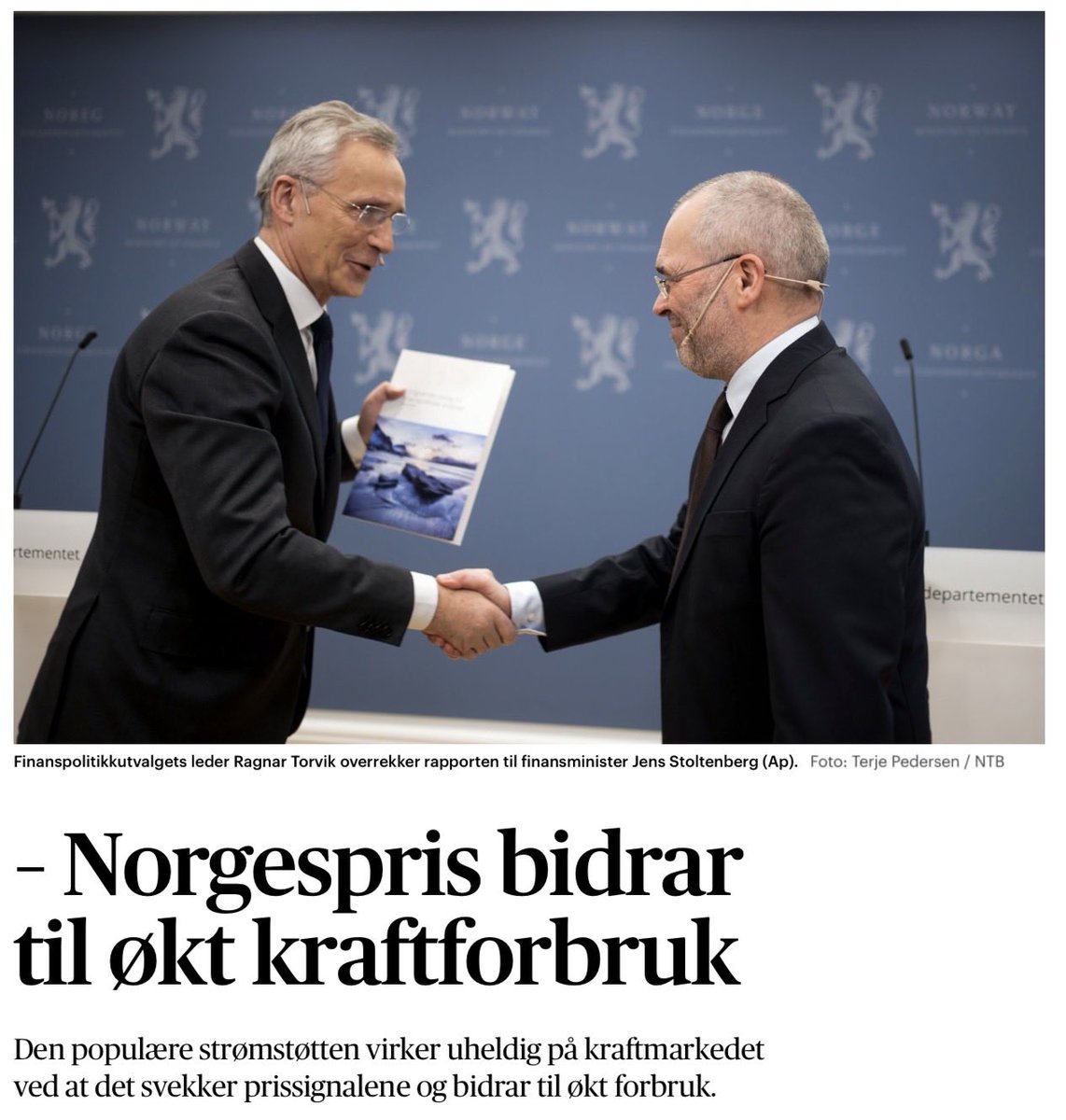 LeivP's tweet photo. Nei! Norgespris bidrar ikke til økt kraftforbruk! Den bidrar til at folk ikke sitter og fryser! https://t.co/WTNFQkCTP0