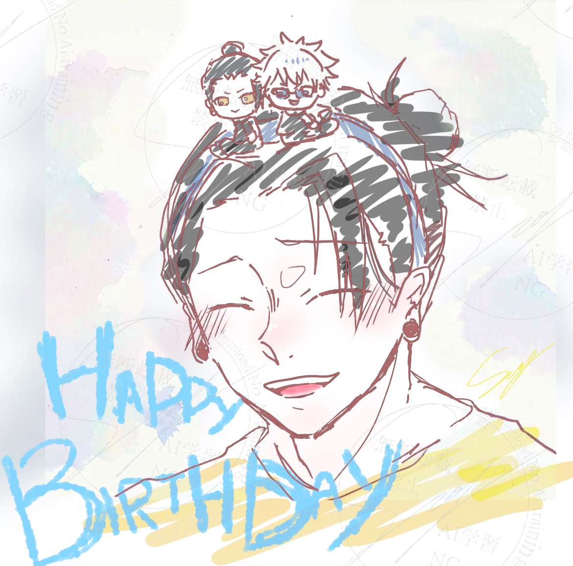 #夏油傑誕生祭2026
#夏油傑生誕祭2026

遅ればせながら… さらさらっとでごめんね…でも 久々に絵を描こうかなって気持ちにさせてくれる そんなかけがえのない 存在である 貴方達の幸福が続く事を願って。

おめでとう