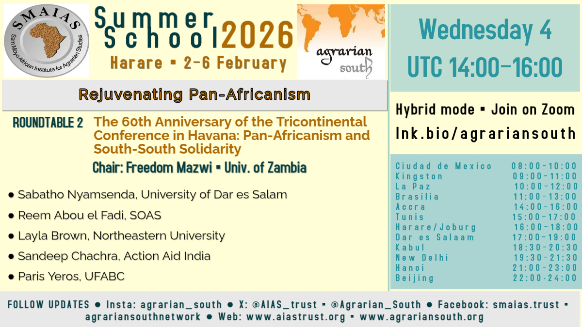 Sam Moyo African Institute for Agrarian Studies tweet media