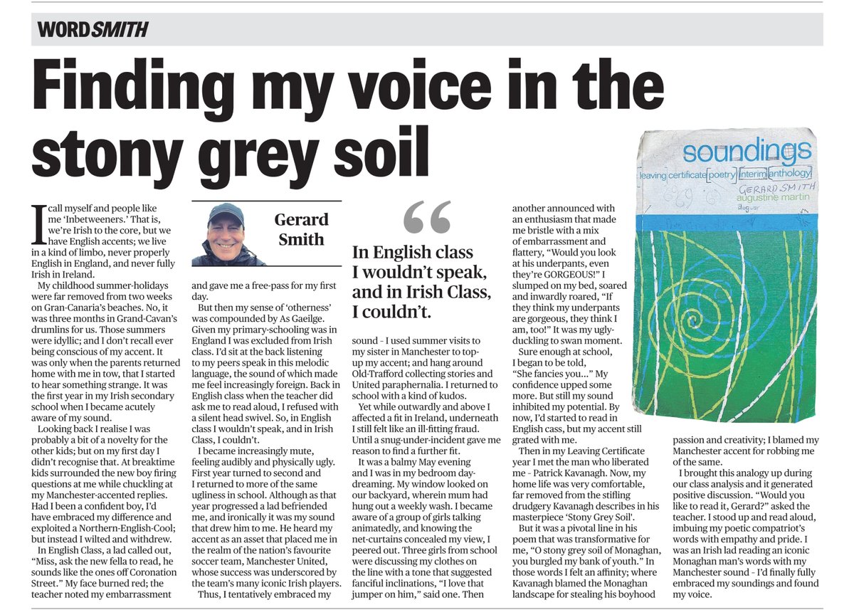francisxyzk's tweet photo. "A Cavan lad, reading a Monaghan man's words in a Manchester accent: @francisxyzk embracing his 'soundings'.
A tale of identity, acceptance - and 'gorgeous underpants'!"
#WordSmith #Soundings #Poetry #IrishLiterature https://t.co/W65yMbPVki
