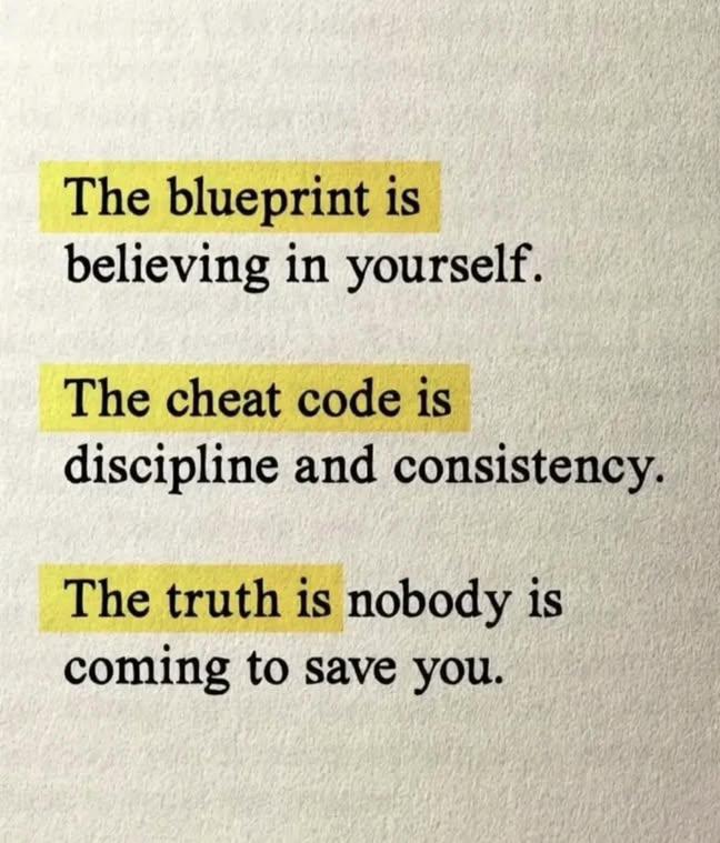 Belief starts the process.
Discipline carries it.
Consistency finishes it. 👊🏼