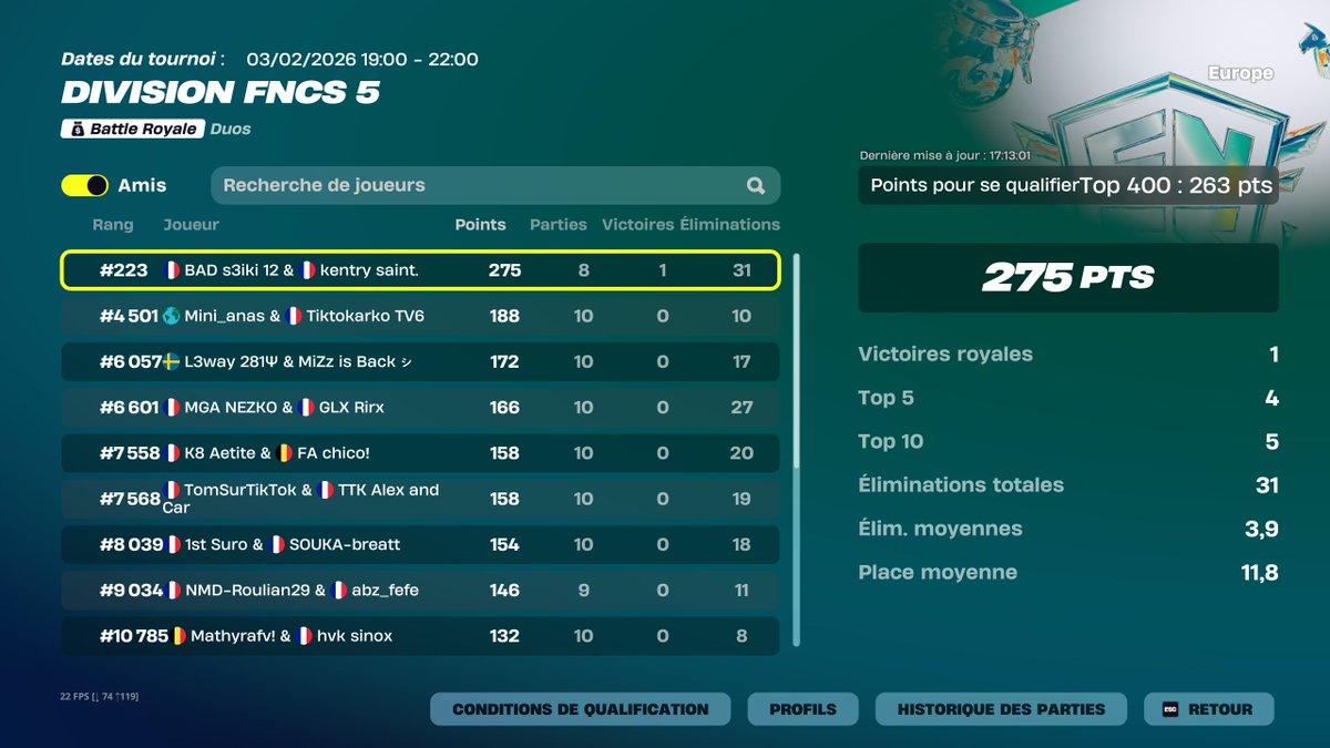 GG à <a href="/Kentry_MW/">Kentry</a>  pour cette qual en Div 4 💪🔥
La suite arrive… 👀