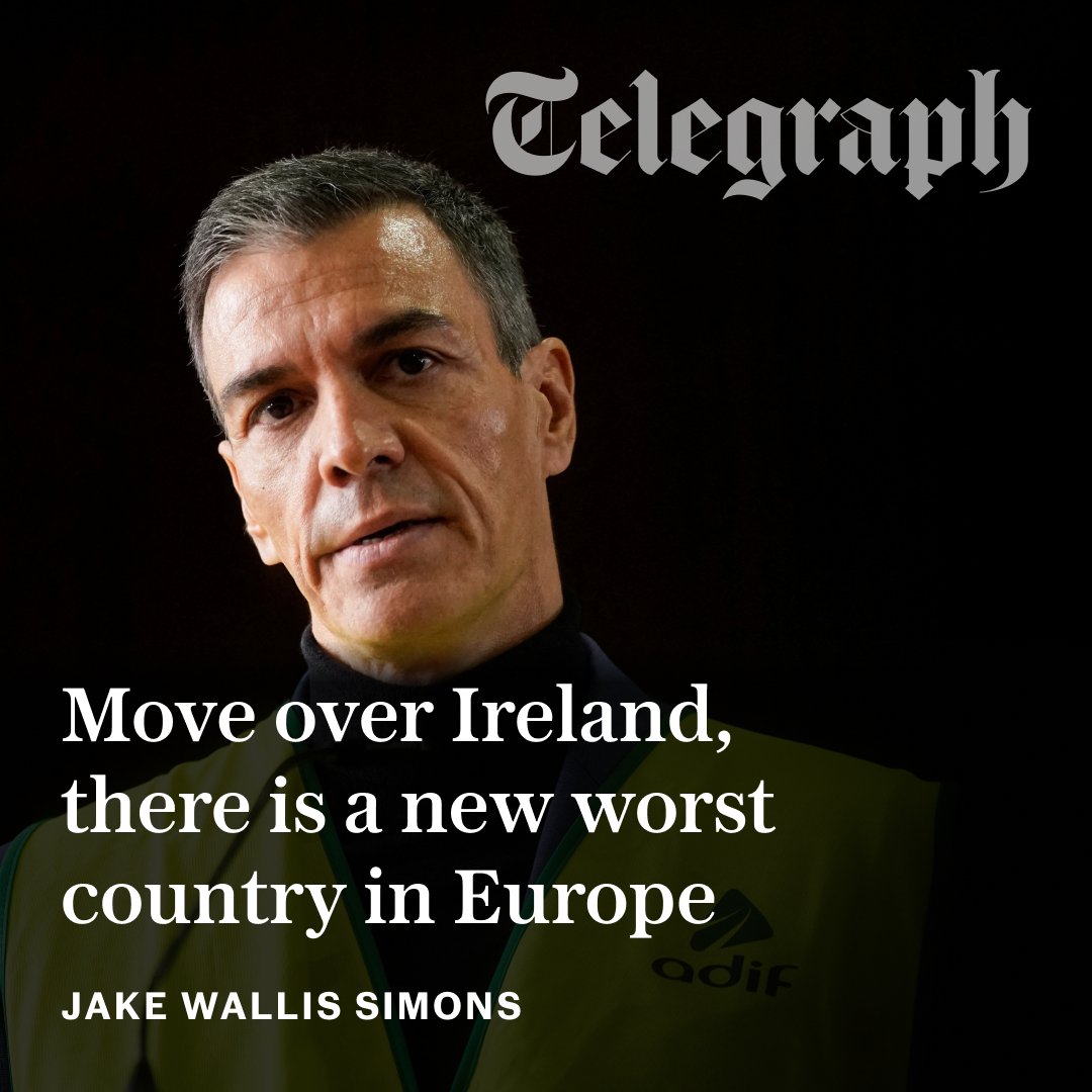Telegraph's tweet image. 🇪🇸 'Spain has become a Left-wing parish state thanks to the radical politics of its socialist prime minister' | Writes James Wallis Simons

Read more ⬇️

telegraph.co.uk/opinion/2026/0…