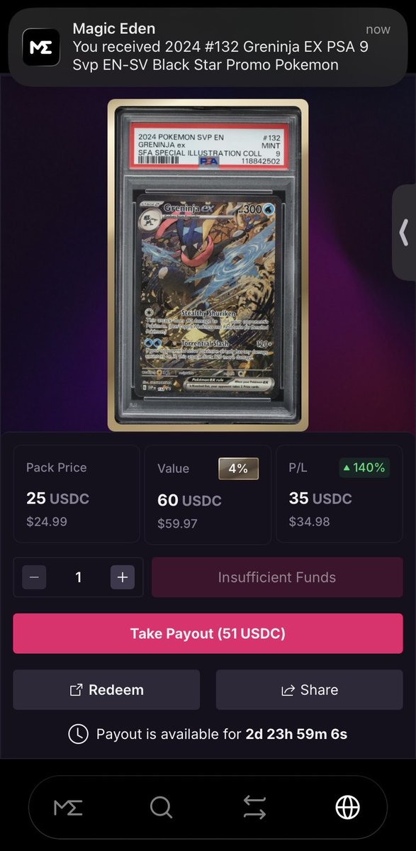 RIPPING PACKS IS A BLAST 💥

&amp; 2X fun when you receive it as a gift 🎁 

Tysm to <a href="/CatchMEoutsyde/">Catch Me Outsyde</a>, I had an awesome time ripping the $25 <a href="/MagicEden/">Magic Eden 🪄</a> X <a href="/Collector_Crypt/">Collector Crypt</a> Poké Pack, I won from them, &amp; 𝐬𝐜𝐨𝐫𝐢𝐧𝐠 𝐚 𝟒% 𝐜𝐚𝐫𝐝 𝐯𝐚𝐥𝐮𝐞𝐝 $𝟔𝟎 

I genuinely enjoy vibing