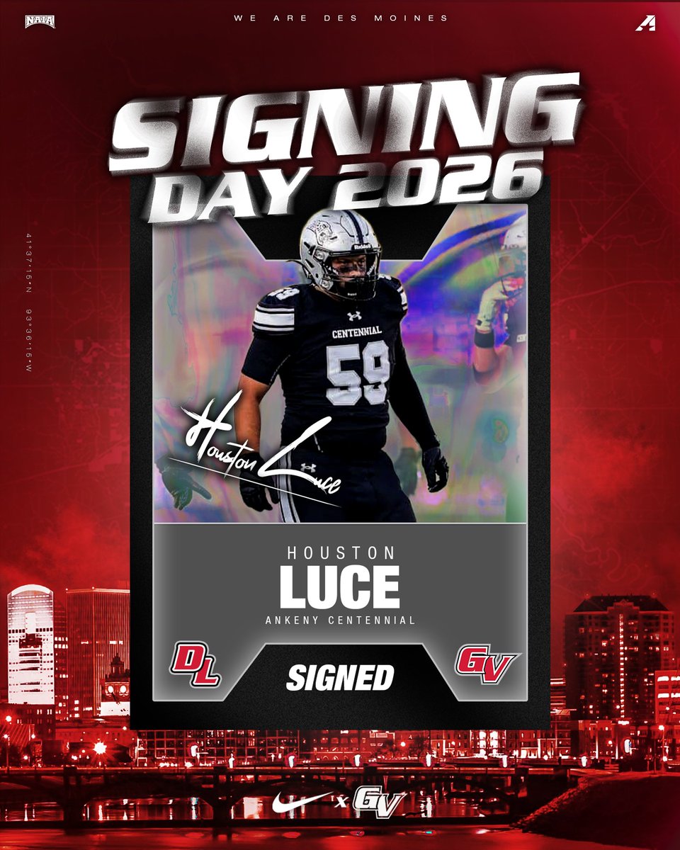 𝐒𝐈𝐆𝐍𝐄𝐃‼️

Welcome <a href="/Houston_Luce/">Houston Luce</a> to the Viking football family!

🎞️ ow.ly/qOM750Y8OIN

#WEAREDSM | #TheRightWayToPlay