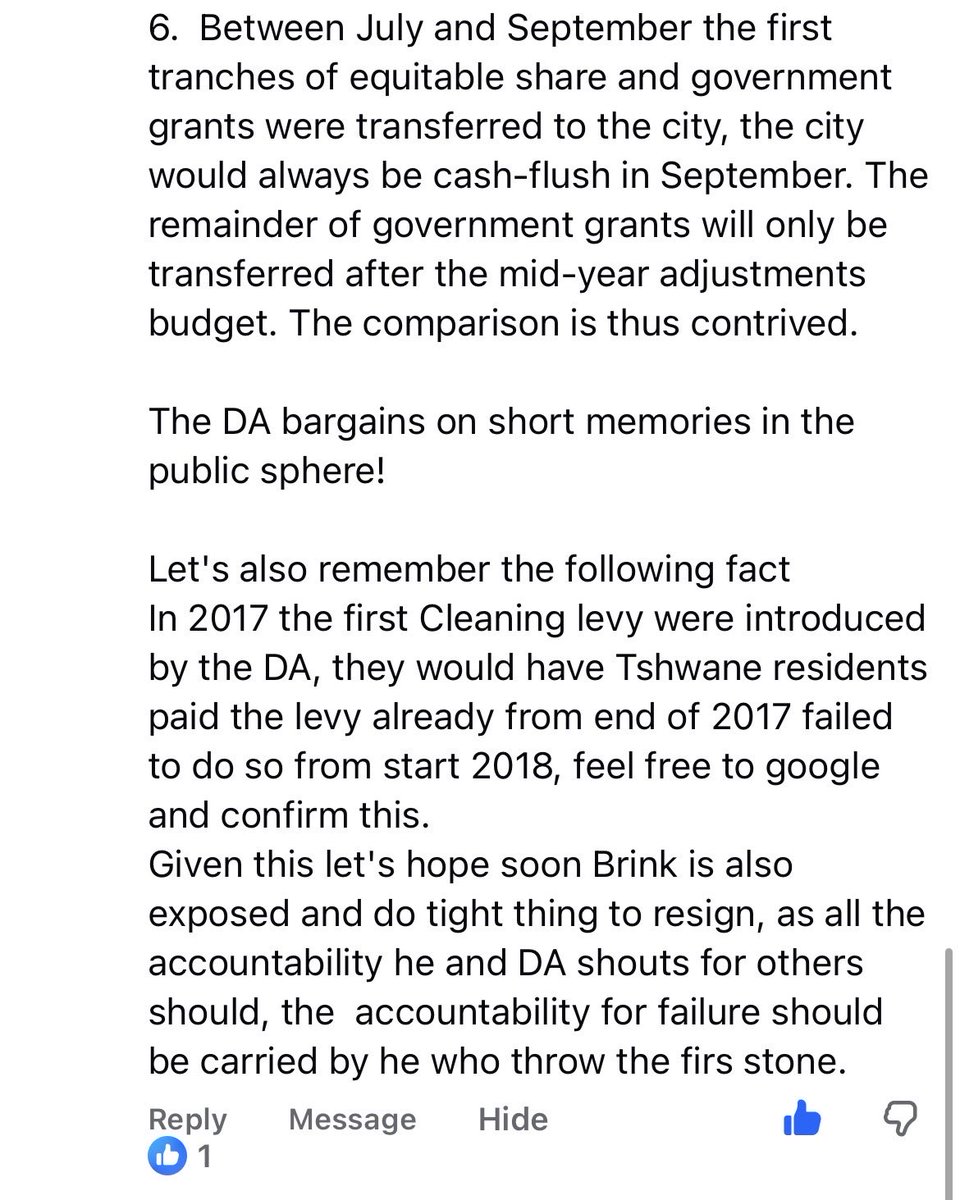 This comment from a resident of <a href="/CityTshwane/">City of Tshwane</a> is worth unpacking.👇👇👇 #FactsMatter