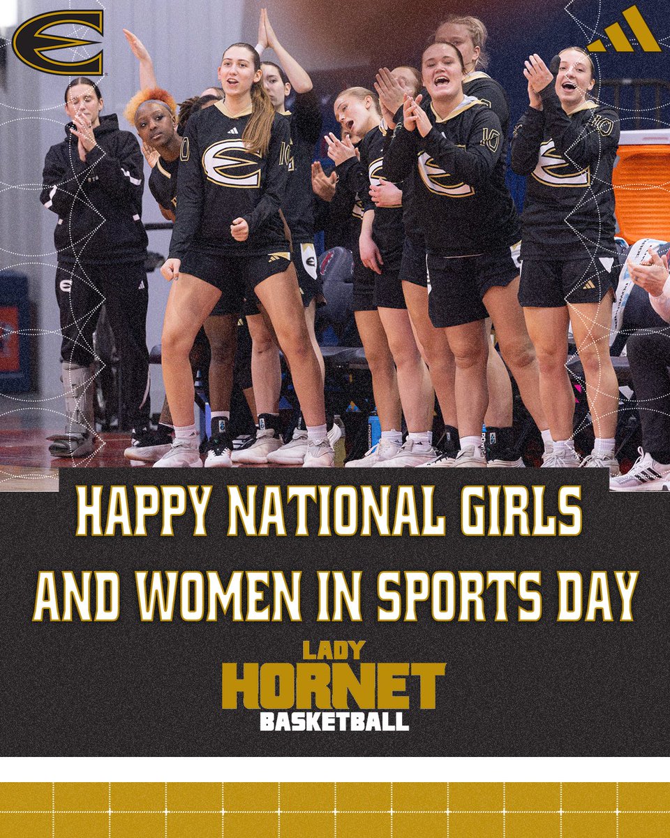 ESUHornetsWBB's tweet photo. Strong. Confident. Unstoppable. 🐝🏀

Celebrating our student-athletes and all the women who make sports better every day.

Happy National Girls &amp; Women in Sports Day!

#BuzzDifferent #StingersUp https://t.co/2c02HERz0b
