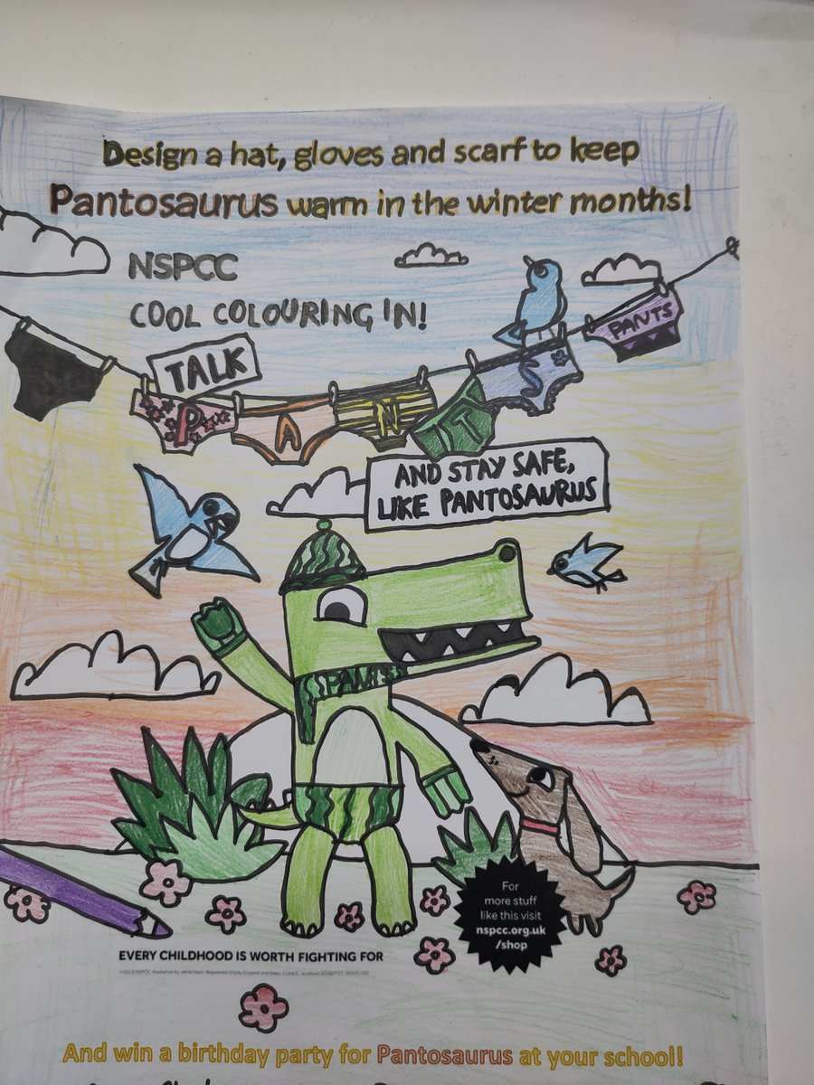 HaveringSP's tweet photo. A from Concordia has won our NSPCC #TalkPANTS Christmas Competition. Pantosaurus will be visiting soon to have a party!๐ https://t.co/8935zpAIO9