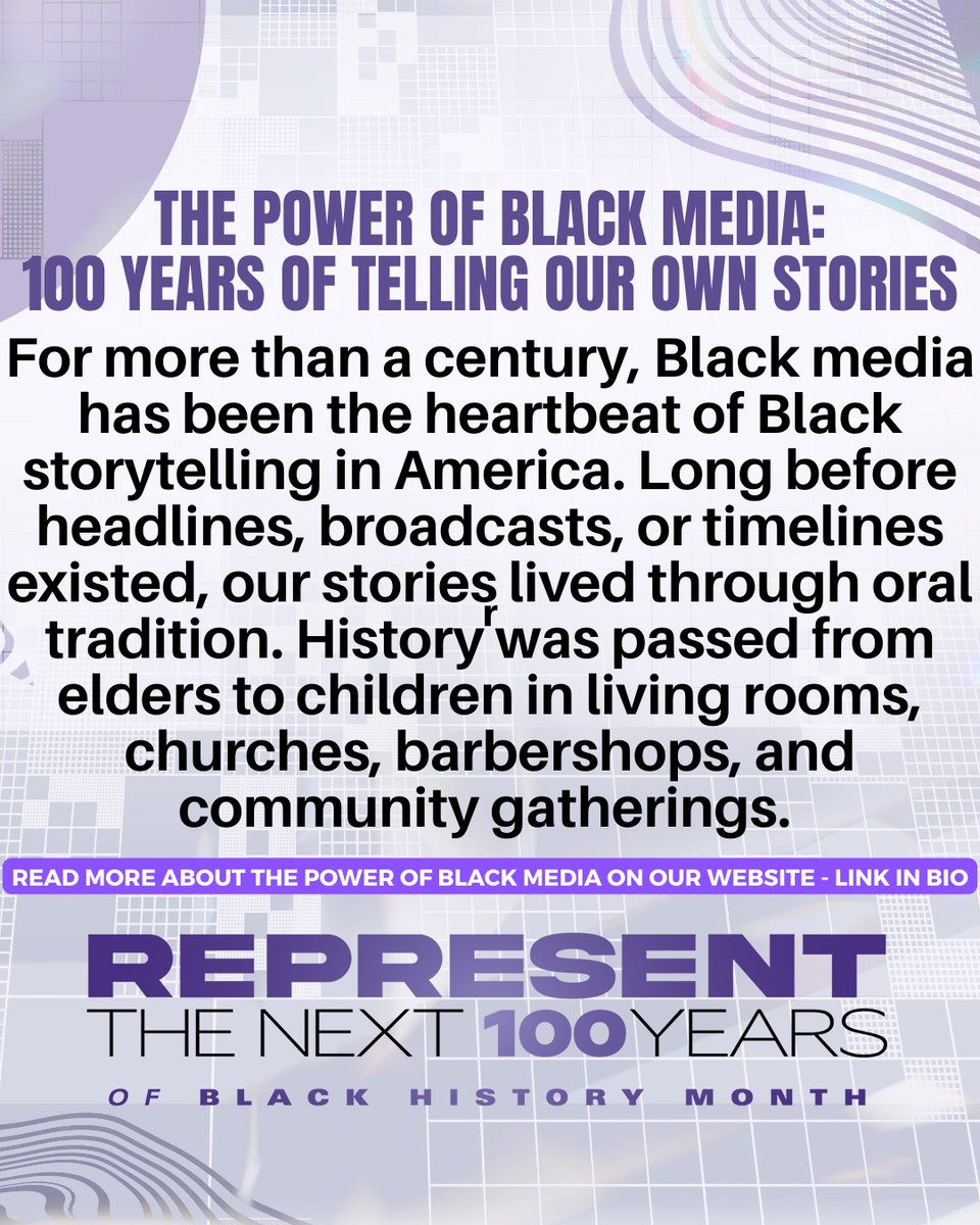 For more than a century, Black media has shaped culture, preserved truth, and told our stories in our own voices.

As we honor Black History Month, we also look ahead. 

Read more about The Power of Black Media on our website. Link in bio.