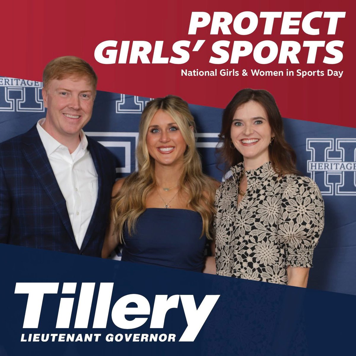 BlakeTillery's tweet photo. Protecting girls' sports isn’t controversial; it’s common sense.

National Girls & Women in Sports Day is about celebrating achievement, preserving opportunity, and recognizing our responsibility to stop this dangerous woke gender ideology. 

I’m proud of the work we’ve done in Georgia to defend girls’ sports, and I’ll continue to stand with patriots like Riley Gaines as we fight for fairness, safety, and opportunity for every girl who steps onto the field, court, or track.