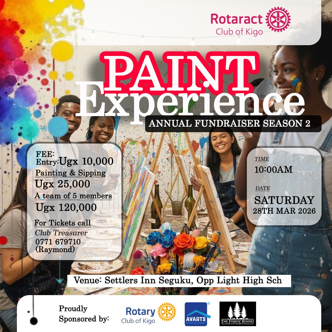 Rac_kigo's tweet photo. Colour your weekend with purpose 🎨🔥
The PAINT Experience – Annual Fundraiser (Season 2) by Rotaract Club of Kigo is where fun meets service.
🗓 28 March 2026 | ⏰ 10AM
📍 Settlers Inn Seguku
Paint loud. Connect deeper. Serve better.
#RotaractKigo #PaintExperience https://t.co/4JvJgjEZFW