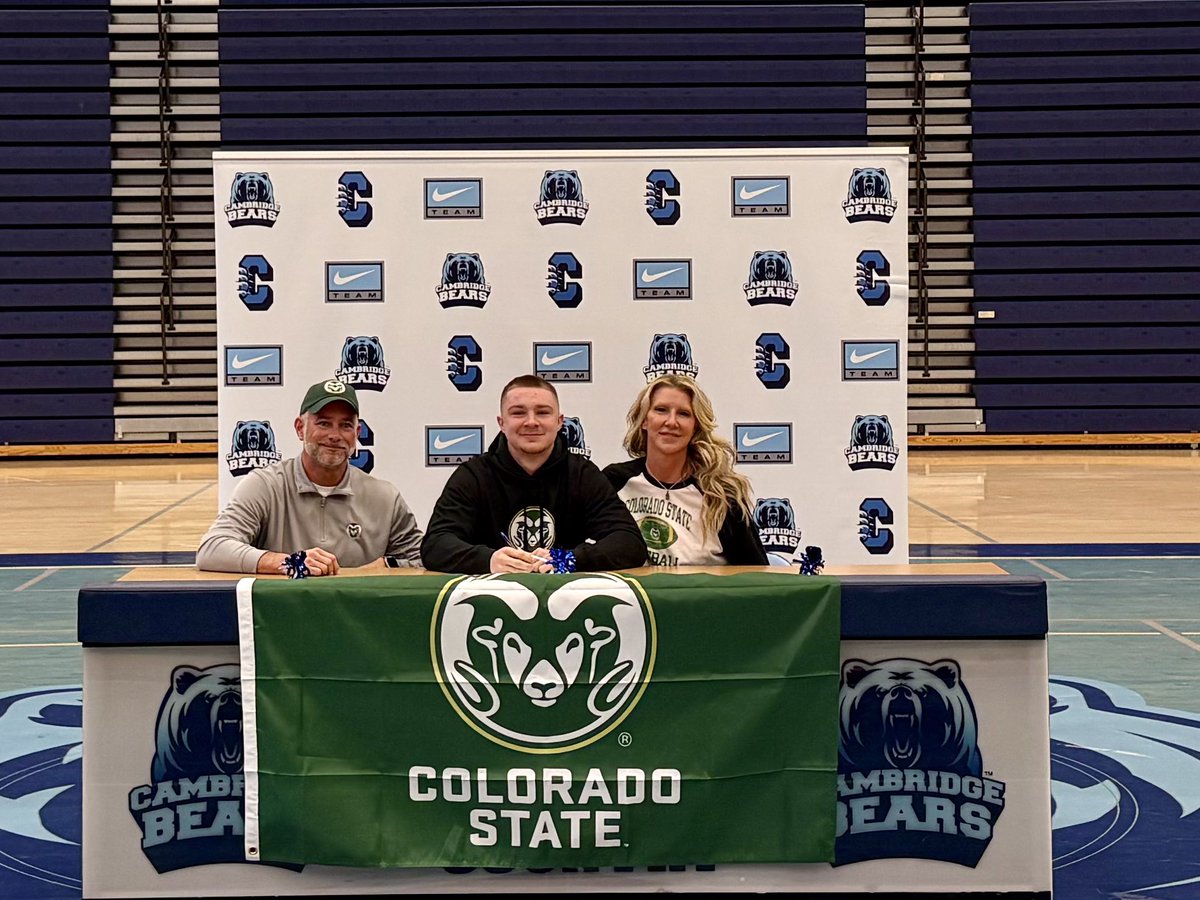 Cambridge_AD's tweet photo. Congratulations Hudson Cocchiara on signing to play 🏈at Colorado State University!👏🏼👏🏼👏🏼 https://t.co/ad3lrKmzXP