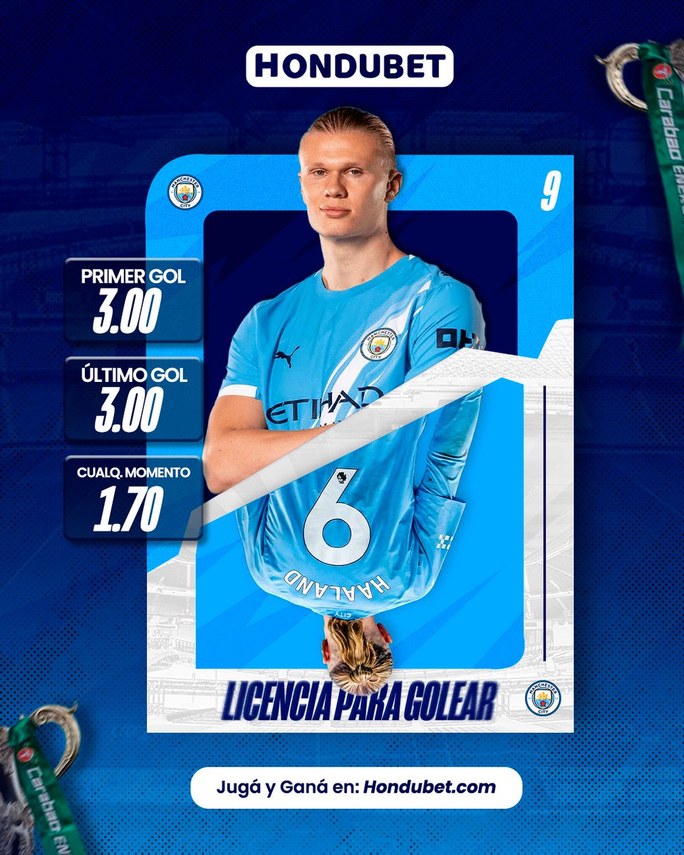 🚨 Haaland tiene licencia para golear… pero la pregunta es: ¿hoy vuelve a romper redes? ⚽️🔥

Las cuotas están listas y el gol puede llegar en cualquier momento.
👉 Jugá, acertá y celebrá con Hondubet cuando aparezca el 9 del City.

#Hondubet #Haaland