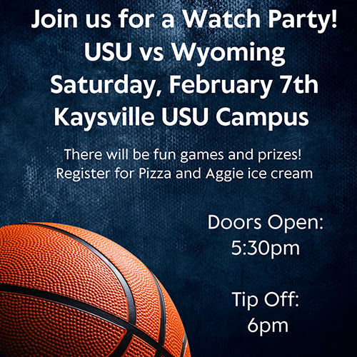 The Aggies in Davis alumni chapter is hosting the annual Watch Party at USU Kaysville as our Aggies take on Wyoming on Saturday, February 7th! Registration will include pizza, Aggie ice cream and some Aggie swag. $5 per person or $20 for a family of 5.

usu.edu/alumni/events/…