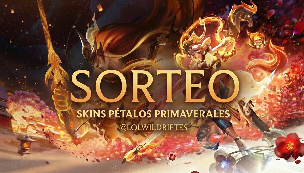 🏵 ¡SORTEO 2 SKINS PETALOS PRIMAVERALES! 🏵

➡️ Requisitos:
➩ Seguir a <a href="/LoLWildRiftES/">LoL Wild Rift Comunidad</a> y <a href="/ATOMG17/">ATOM</a> 
➩ Dar RT 🔄 y Like ❤️
➩ Menciona 1 amigo

Finaliza el 11/02, válido para todo América. 🌎