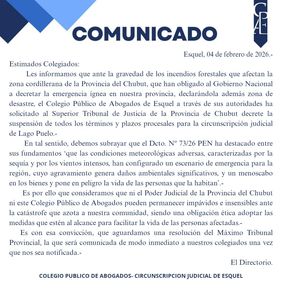 Colegio Abogados Esquel tweet media