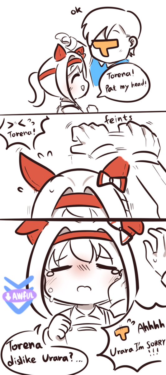 Pretending to pat Urara’s head ~