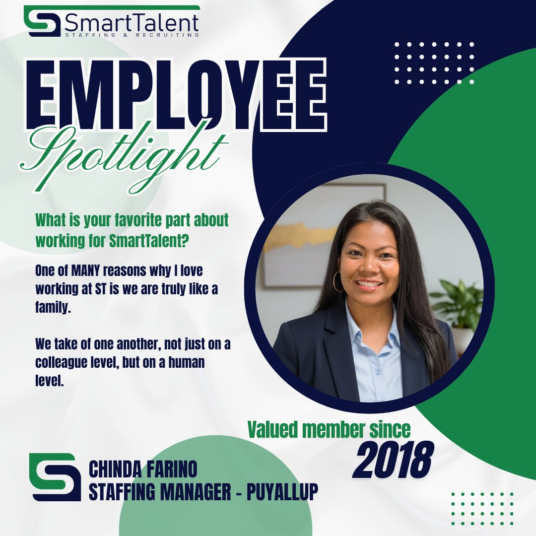 SmartTalent's tweet photo. ✨✨This year, we’re shining the spotlight on 2 valued team members monthly ✨✨

We want to know what they like most about being a part of the SmartTalent team. As a small business, our people are the heart and soul of our business. And we are all an essential piece of the https://t.co/tMhxbhT671