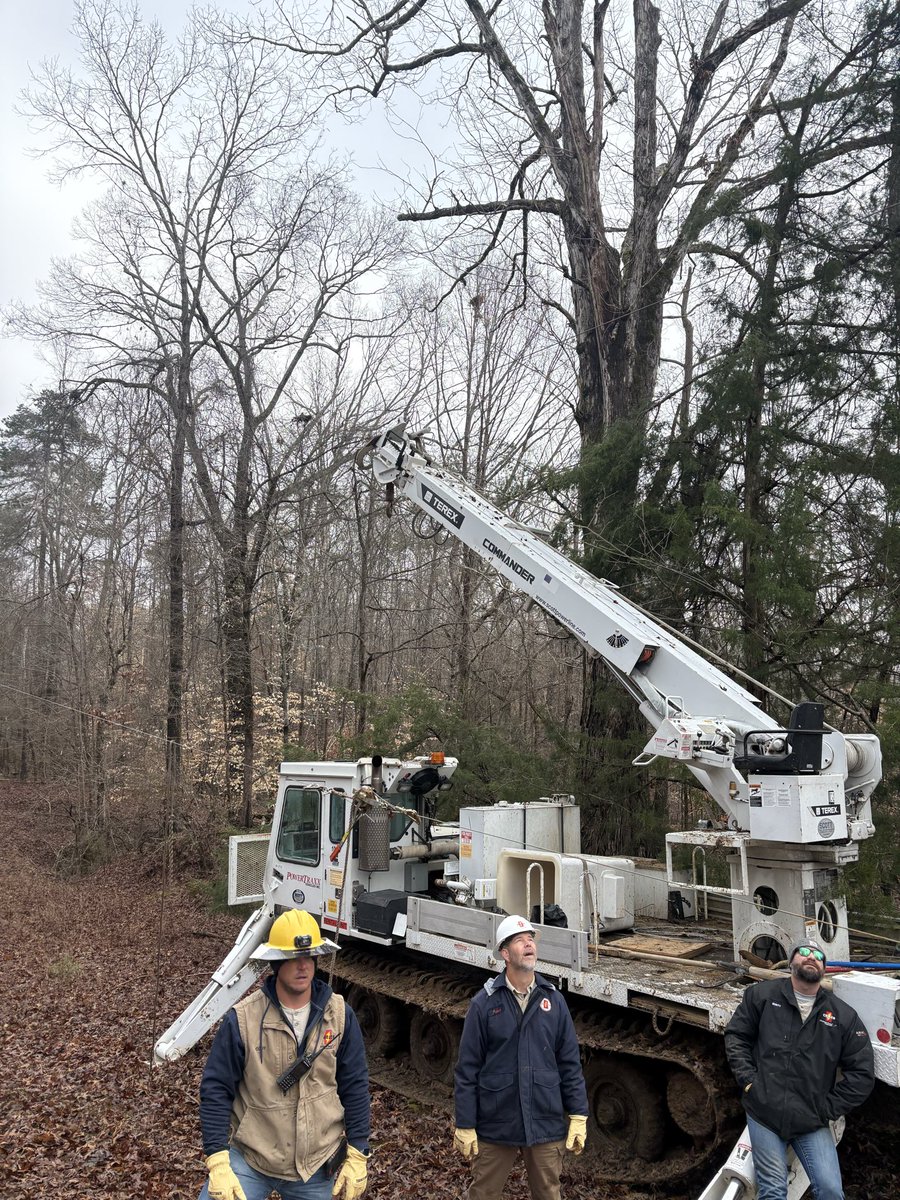 Finishing up on Ebenezer Coxburg Road with help from our friends at CHELCO.