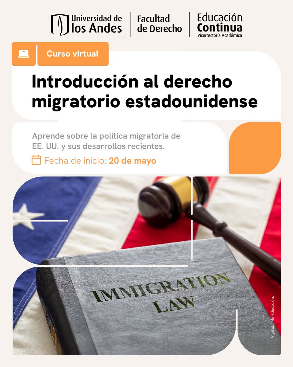 🇺🇸 La migración vuelve a estar en el centro del debate en EEUU. Entender su marco legal es clave para analizar el contexto actual. 

Aprende los fundamentos del sistema migratorio estadounidense en nuestro curso. 👉edcouniandes.short.gy/1QFe0j 

#EducaciónContinuaUniandes #Migración