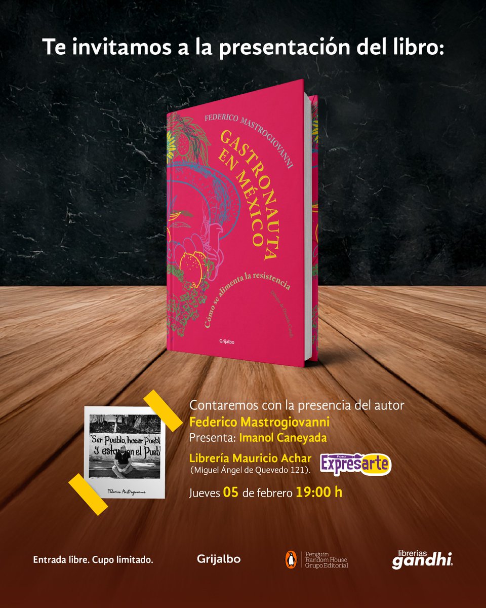 Fedemast's tweet photo. Mañana nos vemos en la @LibreriasGandhi de Miguel Ángel de Quevedo a las 19:00 para hablar de mi libro "Gastronauta en México". 
Me acompañará el querido Imanol Caneyada. Espero que vengan a compartir recetas, aventuras y diversión. https://t.co/feFxDsf8IO