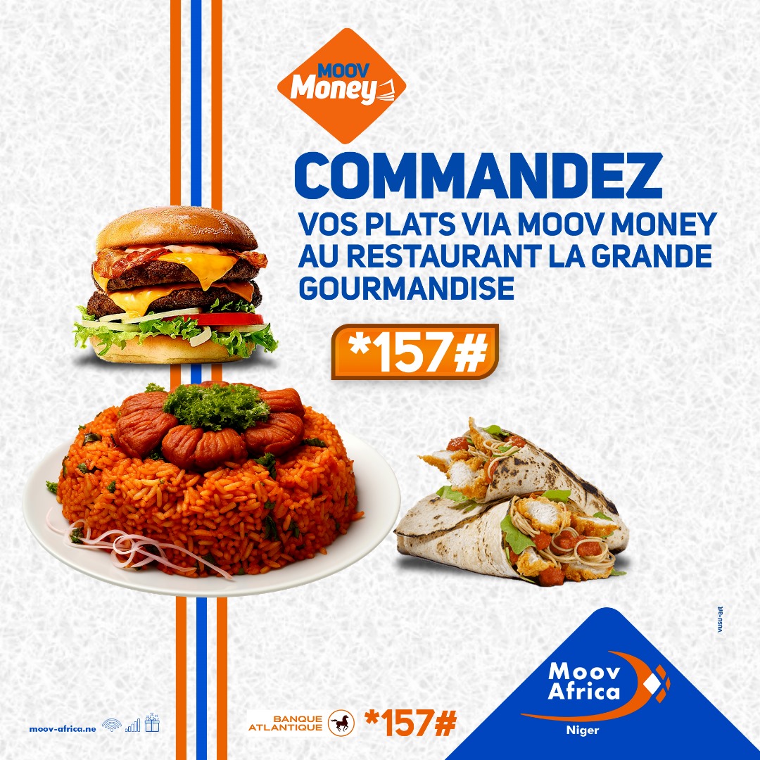 MoovAfricaNiger's tweet image. Famille Moov, le restaurant la Grande Gourmandise accepte Moov Money. Installez-vous tranquillement, commandez et payez l’addition avec Moov Money hankali kontché ! 
 
 #MoovMoney
 #MoovAfricaNiger
 #UnNouveauMondeVousAppelle