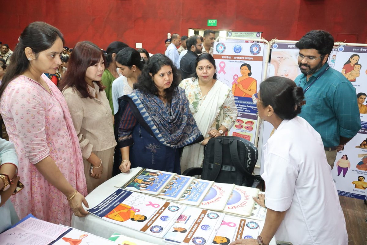 102_raf's tweet photo. On the eve of World Cancer Day Awareness Program and exhibition regarding Oral, Breast and Cervical Cancers was organised with the Division of Implementation Science and Research Centre of Cancer Epidemiology TMH Mumbai. Stations explained risk factors, symptoms and method of testing on dummies, attended by members of RCWA and personnel of 102 RAF.