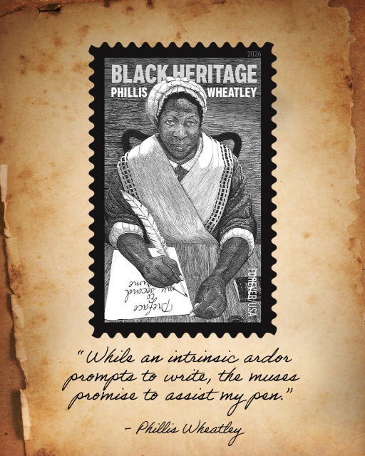 Phillis Wheatley was a poet with impact. Enslaved from an early age, she was a trailblazer like no other, her legacy lives on. Celebrate and honor her journey with the #PhillisWheatley Black Heritage Stamp. Get yours at b.link/hy05404b #2026Stamps #USPS #USPSEmployee