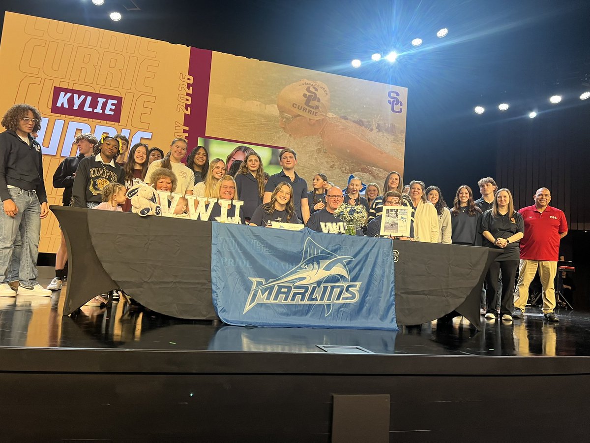 ESASwim's tweet photo. Time flies when you swim this fast! Congratulations to Kylie Currie for signing to Virginia Wesleyan University to further her education and swimming career! GO MARLINS! ESA is so proud of you and everything you’ve accomplished! https://t.co/nxSw5gP0La
