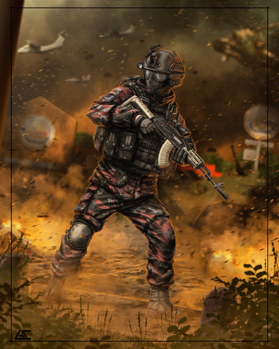 And here we are, folks!

CoD MW 2 Russian paratrooper wearing the distinctive red camouflage during the battle near Burgher Town.

What do you think? Remember to check out my other social media, and as always

Take care, guys! See you soon!

#CallofDuty #art #illustration #noAi