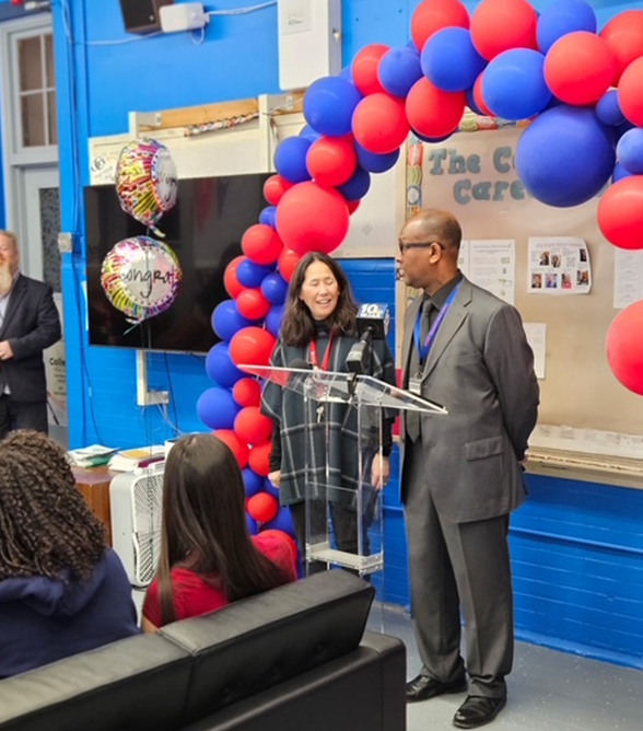 RIDeptEd's tweet photo. A big congratulations to Melissa Lipa of Mount Pleasant High School, who was recognized today as Rhode Island's 2026 School Counselor of the Year! The surprise event was held as part of National School Counseling Week! #NSCW26 #2026RISchoolCounseloroftheYear @pvdschools https://t.co/piZq0BxzTY