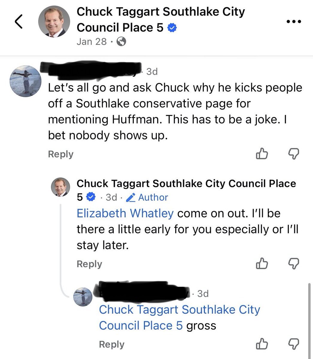 Southlake City Councilman Chuck Taggart is a creep.