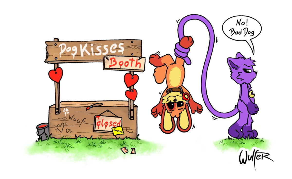 Cuddle time,.. NOW!
All these kisses are just for catnap!!

Happy Valentine's Day to you all, it's early but that's how it is now. XD
#catnap 
#dogday 
#dogdayxcatnap