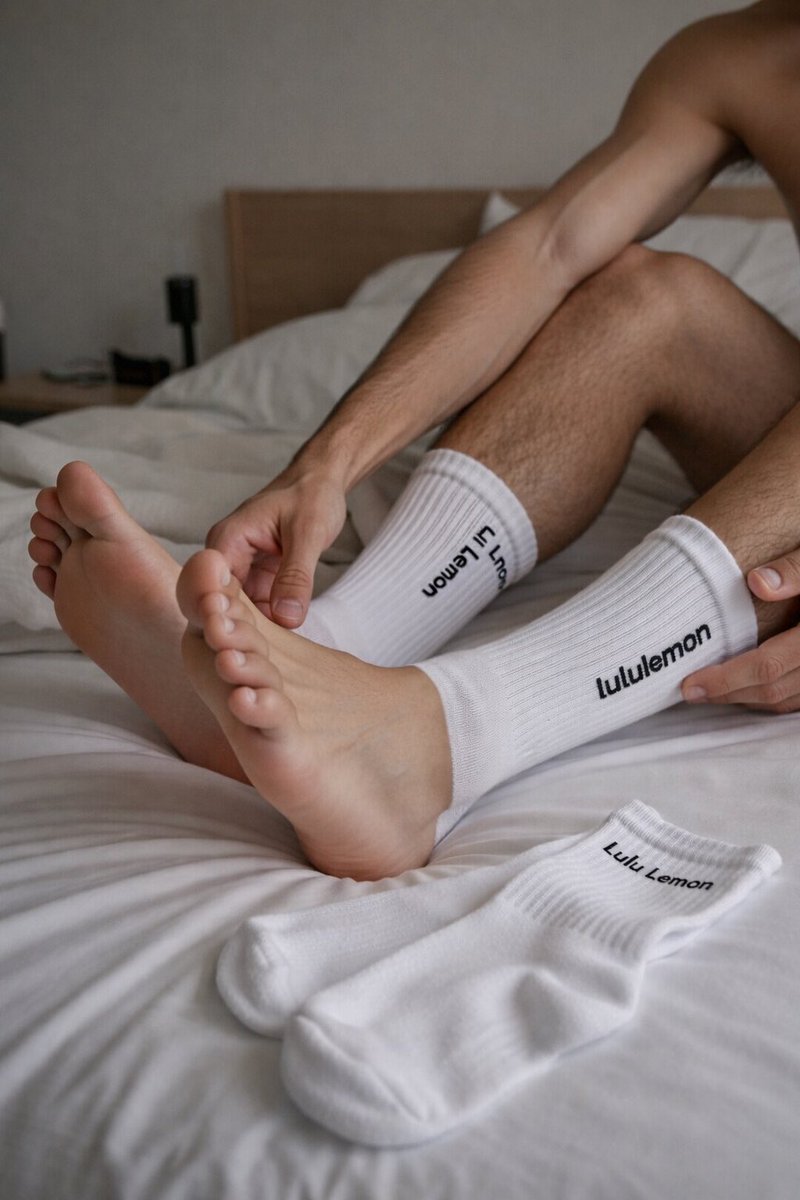 master_hunter69's tweet photo. Bed, bare feet, Lulu Lemon socks nearby.  
That’s all it takes to own you.  
Send. Prove it. DM with proof. No words needed. 🖤  

#findom #paypig #footmaster #humanATM #sockfetish #cashslave #maledom https://t.co/LjKVGRkBcj