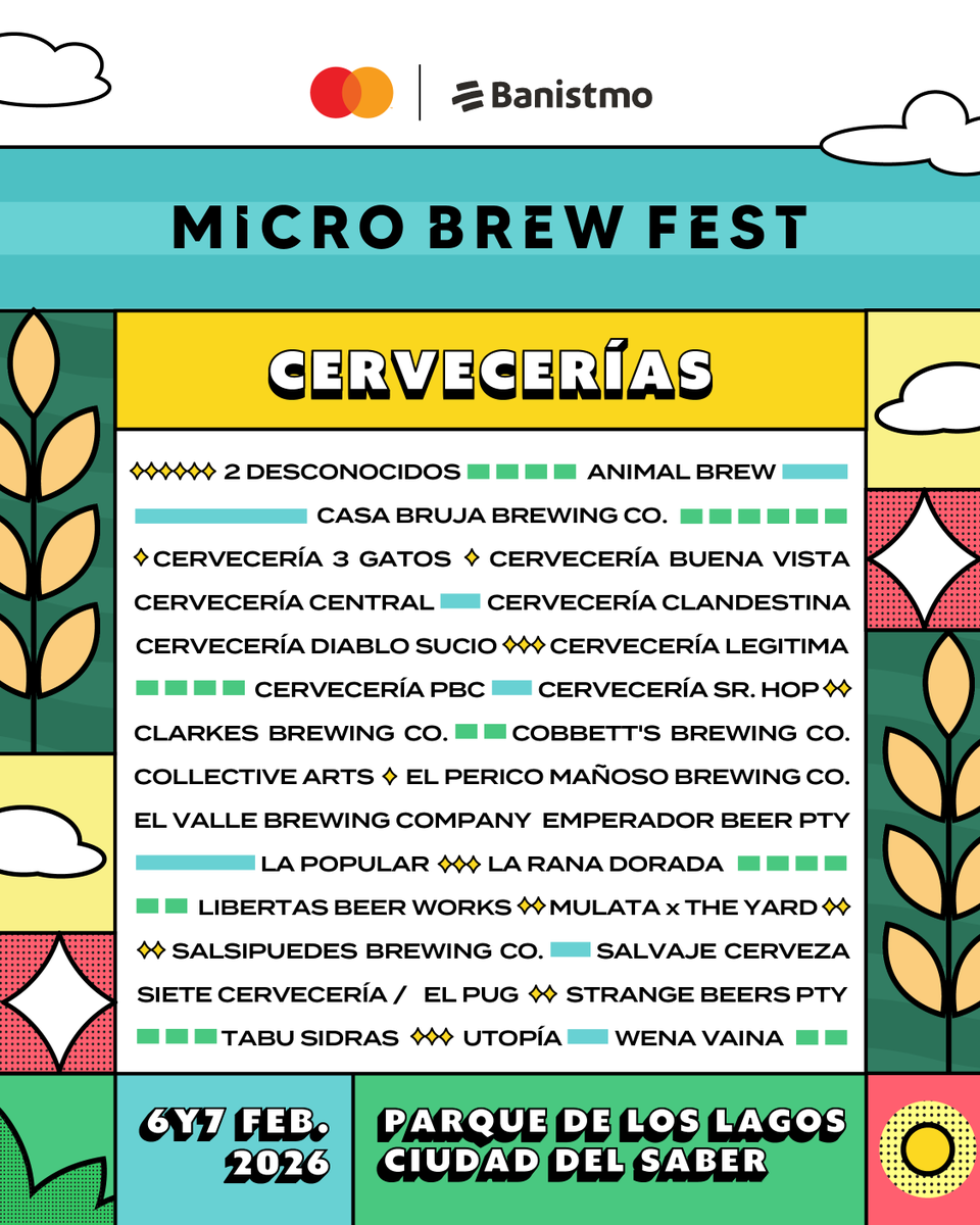 microbrewfestpa's tweet photo. Line Up de cervecerías y Food Hall en esta XII edición del Micro Brew Fest. Compra tu entrada ahora:  https://t.co/4j0QVCHgtn https://t.co/PoJqwlMY8D