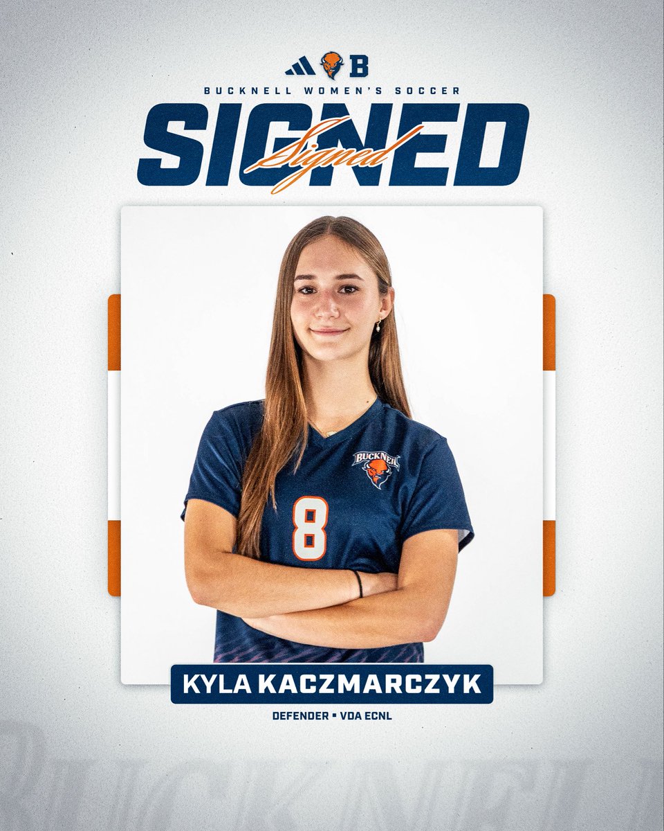 Bucknell_WSOC's tweet photo. Introducing our 2026 Freshman Class! 🦬

Welcome, Kyla Kaczmarczyk! Kyla attends Brentsville District High School and plays for VDA ECNL.

#raybucknell https://t.co/UJuNl1Rqup