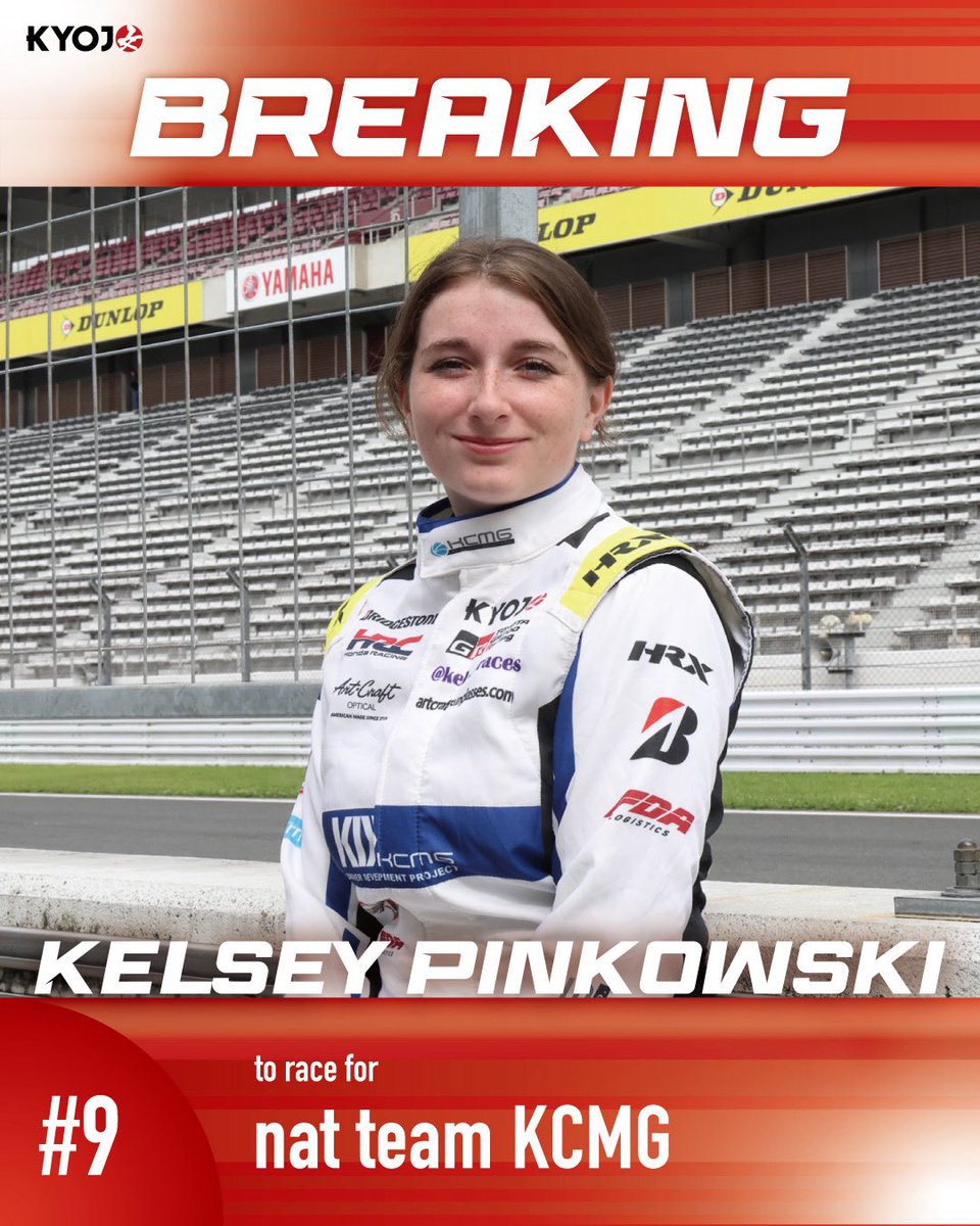 🚨 BREAKING🚨
 
 2026年 #KYOJOCUP 参戦決定🏁 
 Car No.9
 Kelsey Pinkowski 🇺🇸
nat team KCMGより参戦！
 
 ───
 
 Car No.9 Kelsey Pinkowski 🇺🇸
 joins nat team nat team KCMG
 for the 2026 KYOJO CUP season.

#DrivingAthlete
#motorsports