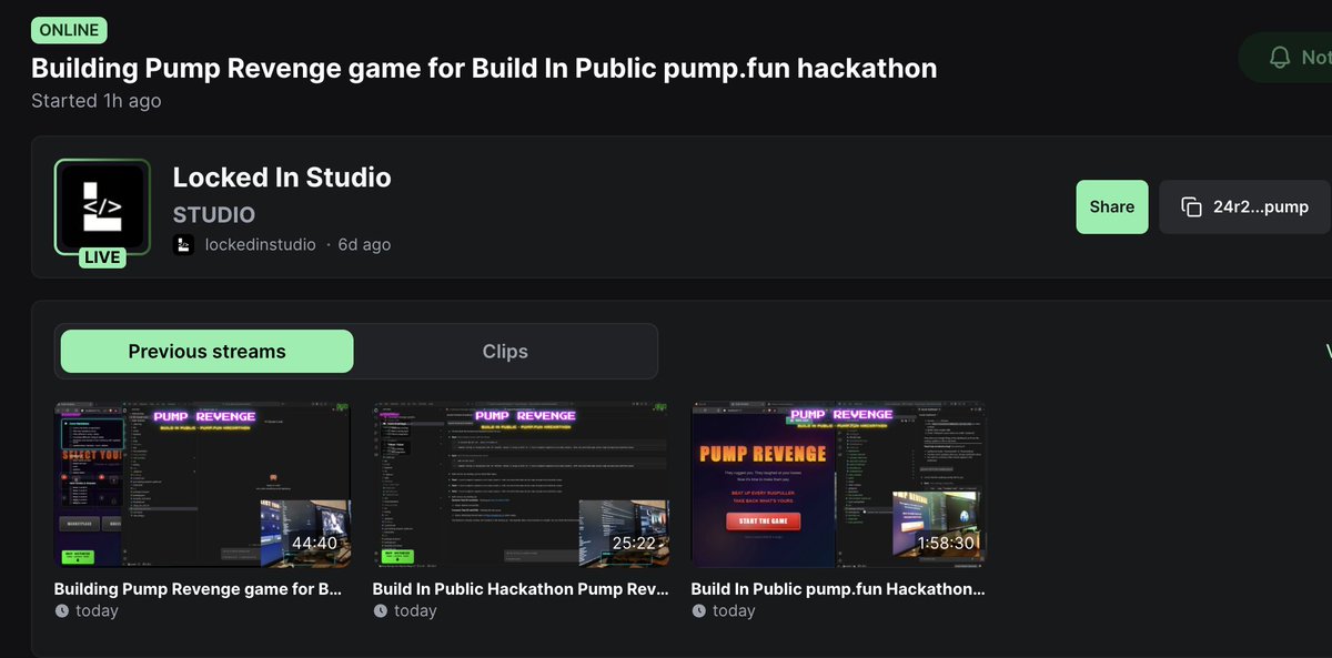EVERY TIME I OPEN PUMP FUN  

THE DEV IS COOKING PUMP REVENGE 👊 

$STUDIO