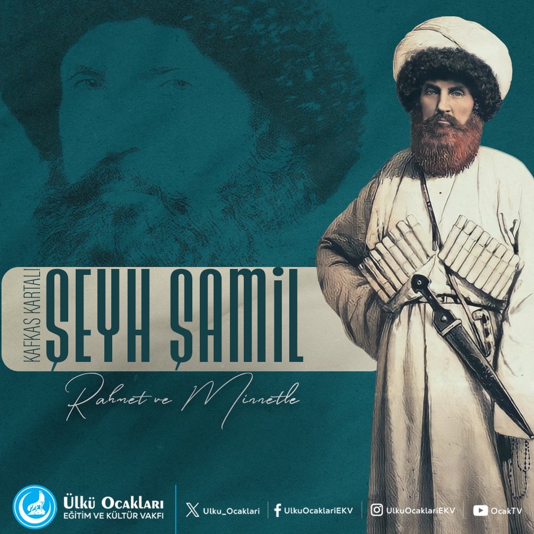 Kafkas Kartalı Şeyh Şamil'i Vefatının Yıl Dönümünde Rahmet ve Dualarla Anıyoruz.
Ruhu Şad, Mekanı Cennet Olsun.

x.com/i/status/20189…