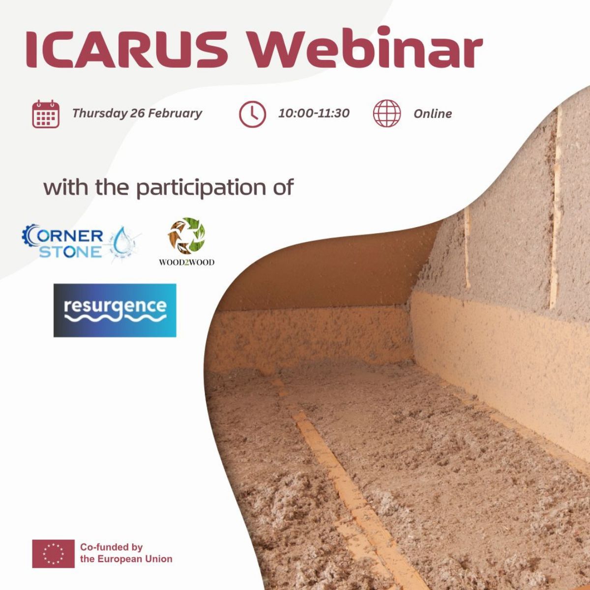 📢Join the ICARUS #webinar : "From Residue to Resource" to explore the future of #CircularEconomy. 🌿

Xuefei Yang will present how <a href="/CETIMcentre/">CETIM Technological Centre</a> leads the #RESURGENCE project to recover cellulose from industrial waste!

📅 Feb 26 | 10:00-11:30
🔗 Register: us02web.zoom.us/webinar/regist…