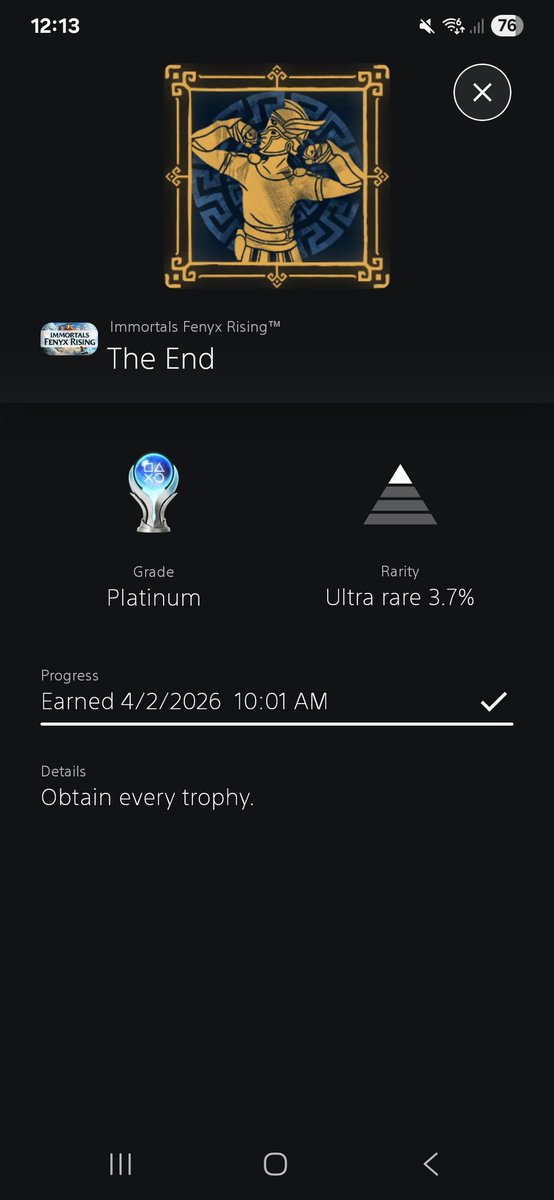 SalmanN246's tweet photo. Platinum #167
1st of the year 
#PS4Version
#Gaming
#Trophyhunter
#TheEnd https://t.co/01WQlWUNv5