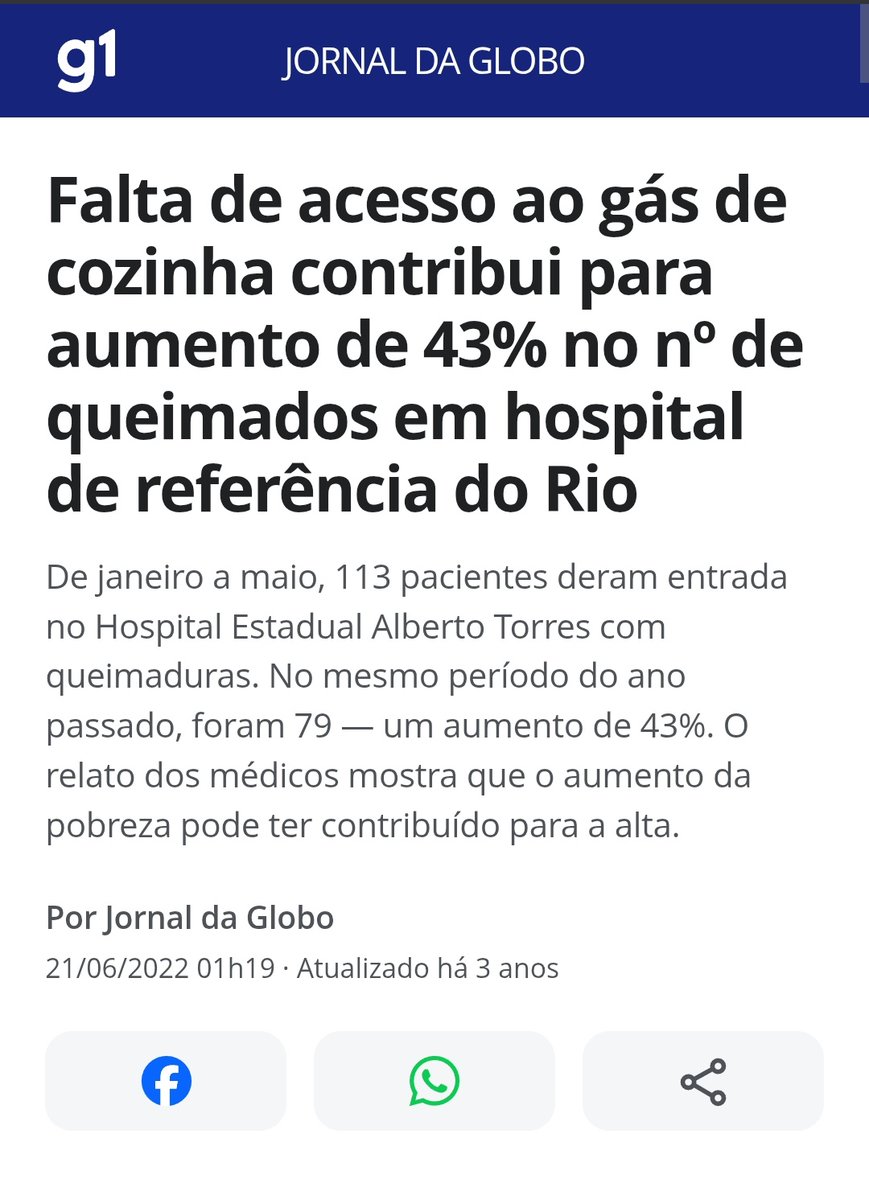 GÁS PRO POVO NADA
BOM ERA COM BOLSONARO Q A GALERA VOLTOU A COZINHAR COM LENHA
COMIDA ERA BEM MELHOR
CERTO DEMAIS NIKOLAS
VIVA A DIREITA CONSERVADORA