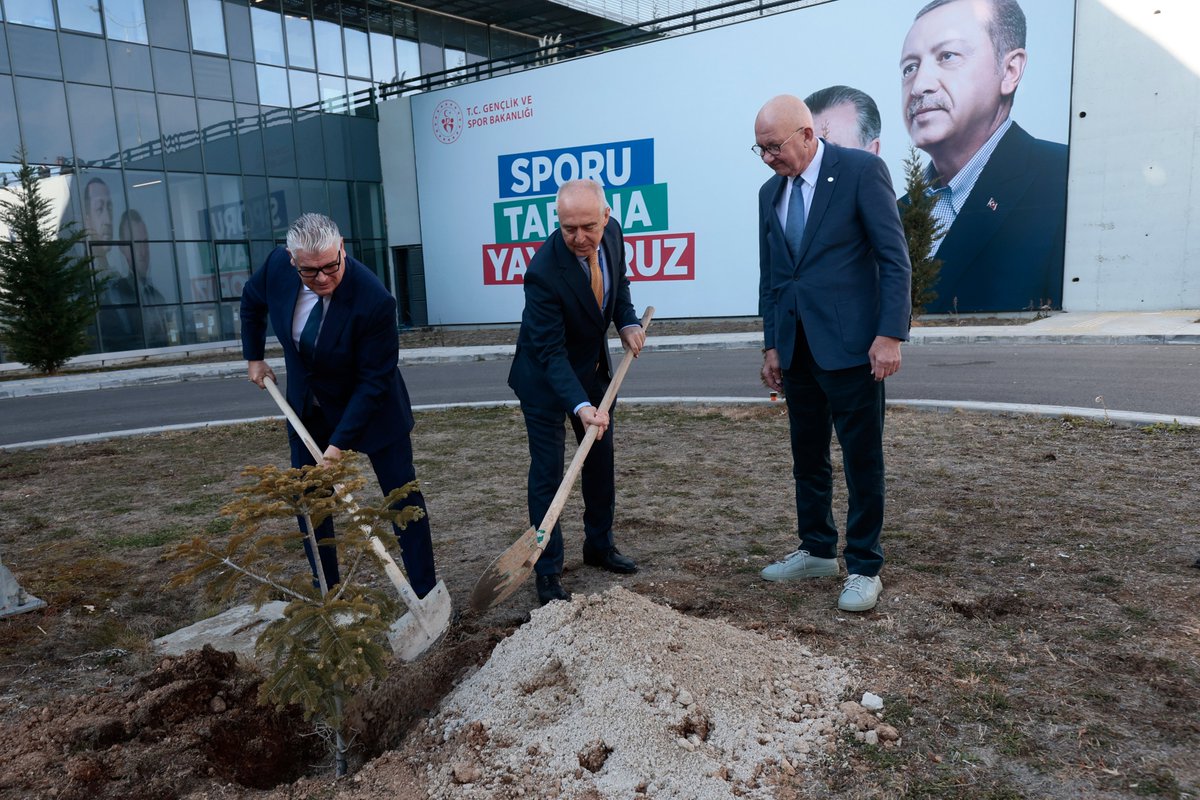 UEC_cycling's tweet photo. Today in Konya ๐น๐ท, the #UECforest grew again.
๐ณ Tree no. 75 was planted at the Konya Velodrome during #EuroTrack26, together with the President of Turkish Cycling Federation Emin Mรผftรผoฤlu.
A small action today, a lasting impact for tomorrow.
๐บ๏ธ UEC Forest info and map > https://t.co/2AgmHeWTDN